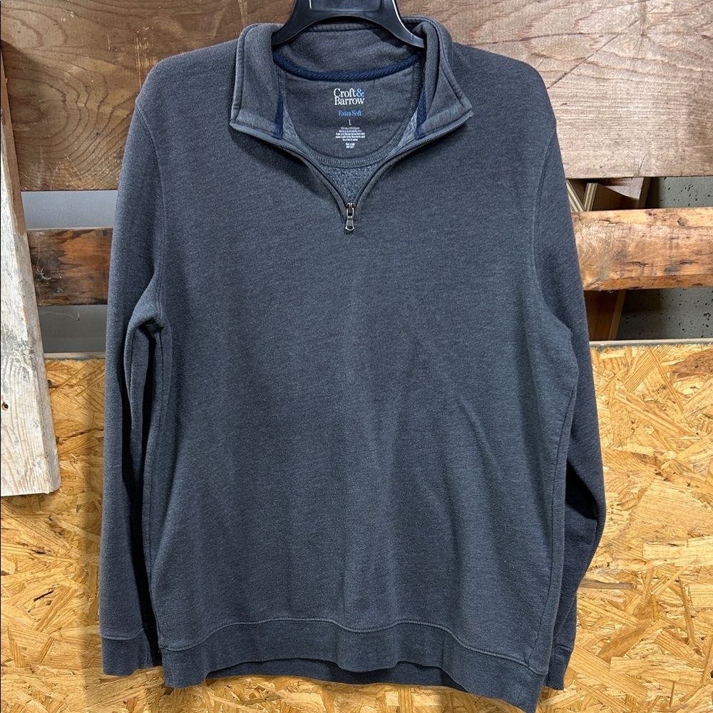Croft & Barrow Men's Dark Gray Zip-Up Sweat Shirt